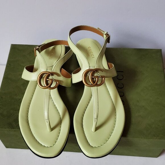 NIB Gucci GG Marmont leather thongs flats - IT 37.5 US 7.5 - Picture 5 of 7